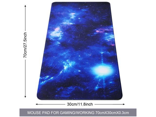 KEHIPI Large Gaming Mouse Pad with Stitched Edges,[27.5x11.8In] Extended Blue Space Mouse Pad with Non-Slip Natural Rubber Base for...