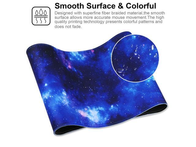KEHIPI Large Gaming Mouse Pad with Stitched Edges,[27.5x11.8In] Extended Blue Space Mouse Pad with Non-Slip Natural Rubber Base for...