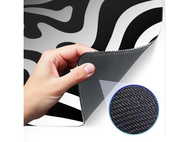 KEHIPI Gaming Mouse Pad, Non-Slip Rubber Bottom Stitched Edges, Suitable for Home, Office, Gaming, 31.5x11.8 Inch Large Mouse Pad, Black and White...