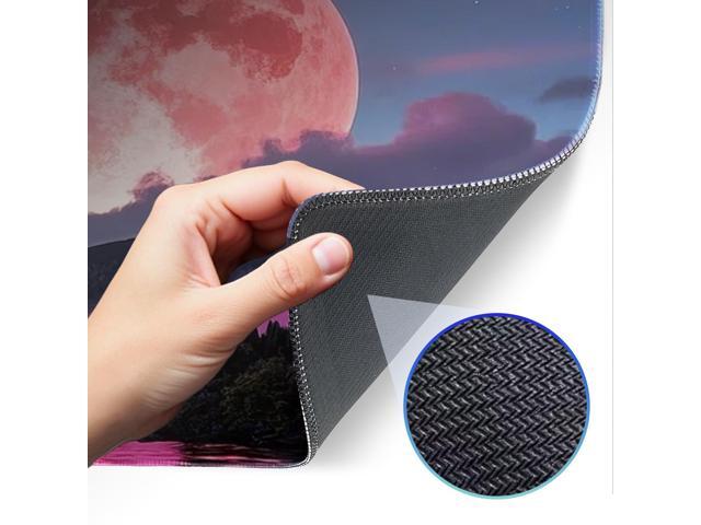 KEHIPI Mouse Pad, Gaming Mouse Pad, Large Laptop Pad, Waterproof and Non-Slip, Gaming Office Sewn Desk Pad, 31.5x11.8 Inch Extended, Moon Mountain