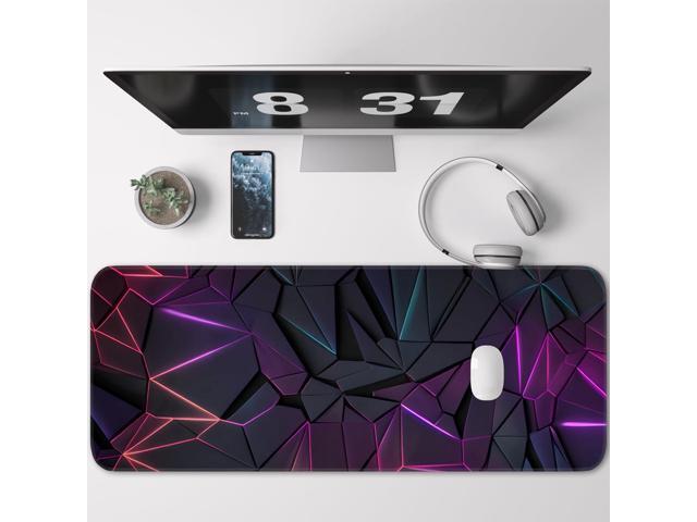 KEHIPI Stylish Geometric Design Gaming Mouse pad, Non-Slip Rubber Base, Stitched Edges, 31.5x11.8 inch Large Mouse pad, Suitable for Gaming and...