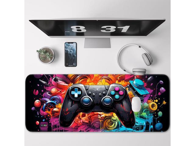 KEHIPI Gaming Mouse Pad, Large Mouse Pad, Waterproof Non-Slip Rubber Base, Stitched Edges, Suitable for Gaming, Office, Home, 31.5x11.8 Inch, Desk...