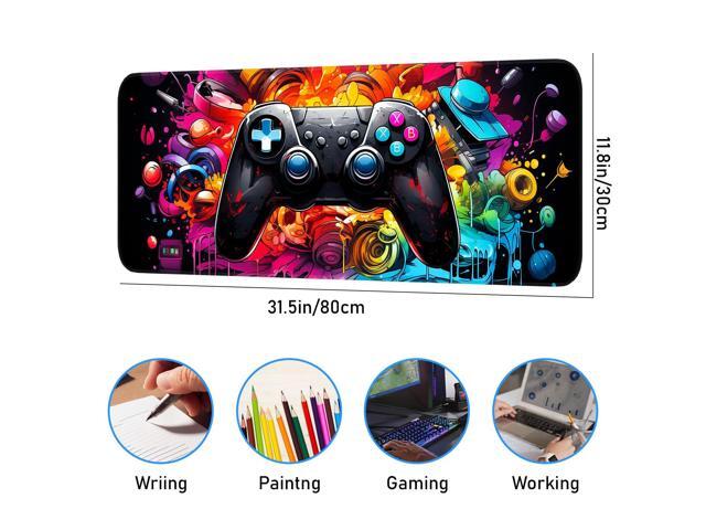 KEHIPI Gaming Mouse Pad, Large Mouse Pad, Waterproof Non-Slip Rubber Base, Stitched Edges, Suitable for Gaming, Office, Home, 31.5x11.8 Inch, Desk...