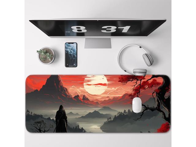 KEHIPI Japanese Gaming Mouse Pad, Non-Slip Rubber Base with Stitched Edge Mouse Pad for Office, Laptop, 31.5x11.8 Inch Anime Gaming Keyboard Pad