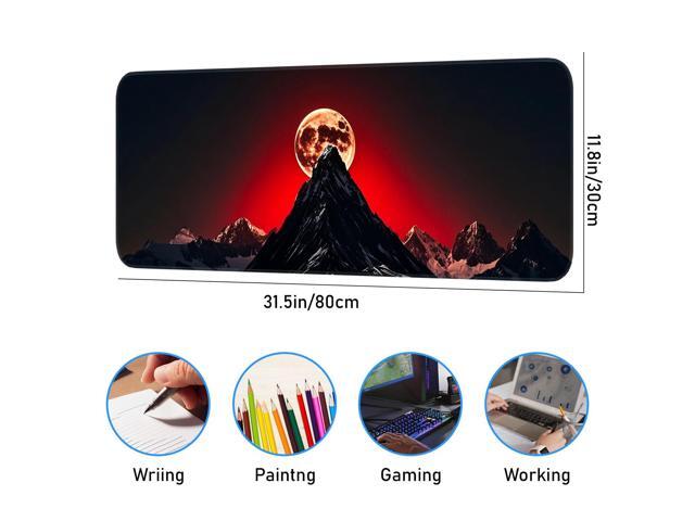 KEHIPI Gaming Mouse Pad, Large Desk Mat, Non-Slip Rubber Bottom, Stitched Edge Mouse Pad for Home, Office Desk, Gaming Keyboard Pad, 31.5 x 11.8...