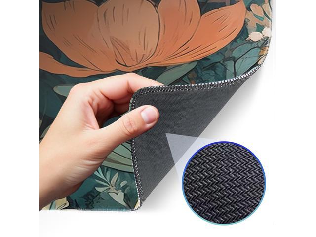 KEHIPI Floral Plant Mouse Pad, Non-Slip Rubber Base Stitched Edges, Large Gaming Mouse Pad for Laptop, Computer, Keyboard, 31.5 x 11.8 Inch,...