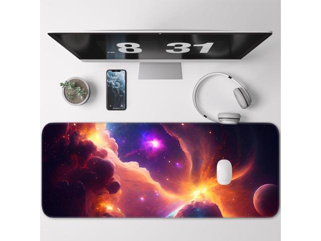 KEHIPI Gaming Mouse Pad, Galaxy Starry Sky Non-Slip Rubber Base with Seam Edge Mouse Pad, Extra Large 31.5x11.8 Inch, Suitable for Home, Office,...