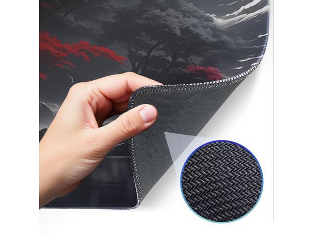 KEHIPI Japanese Dark Red Moon Gaming Mouse Pad, Extended Mouse Pad with Non-Slip Base, Full Keyboard Pad with Stitched Edges, Large Desk Pad for...
