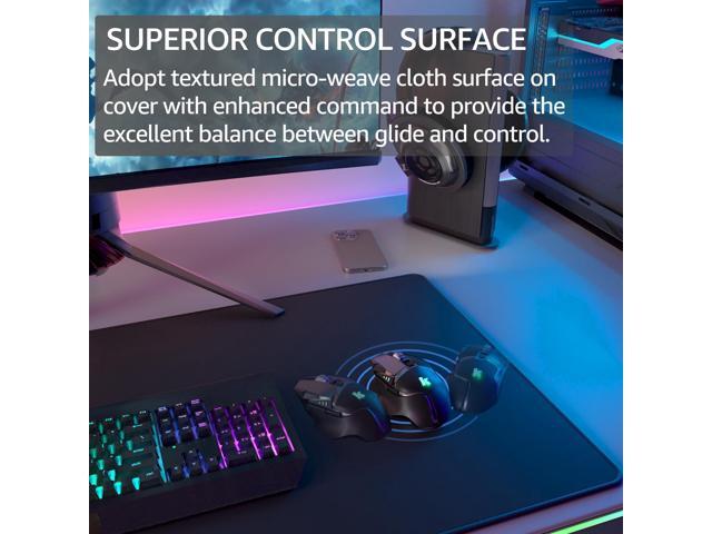 KEHIPI Large Gaming Mouse Pad with Stitched Edges, Extended Mousepad with Superior Micro-Weave Cloth, Non-Slip Base, Water Resist Keyboard Pad,...