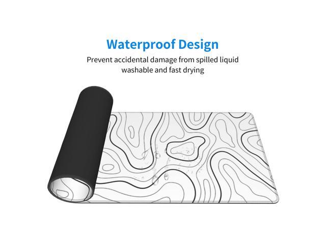 KEHIPI White Mouse Pad Large XL Gaming Mouse Pad for Desk Topographic Mouse Pad Desk Pad Gaming Mouse Pad White Desk Mat Extended Black and White...