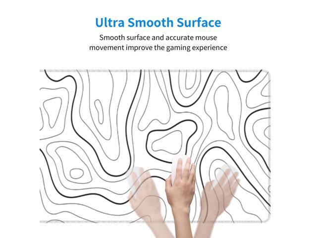 KEHIPI White Mouse Pad Large XL Gaming Mouse Pad for Desk Topographic Mouse Pad Desk Pad Gaming Mouse Pad White Desk Mat Extended Black and White...