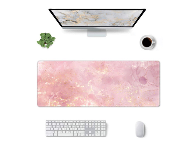 KEHIPI Rose Gold Marble Large Mouse Pad Extended Gaming Mousepad 31.5 x 11.8 Inch with Anti-Slip Rubber Base Cute Office Decor Women Girls Computer...