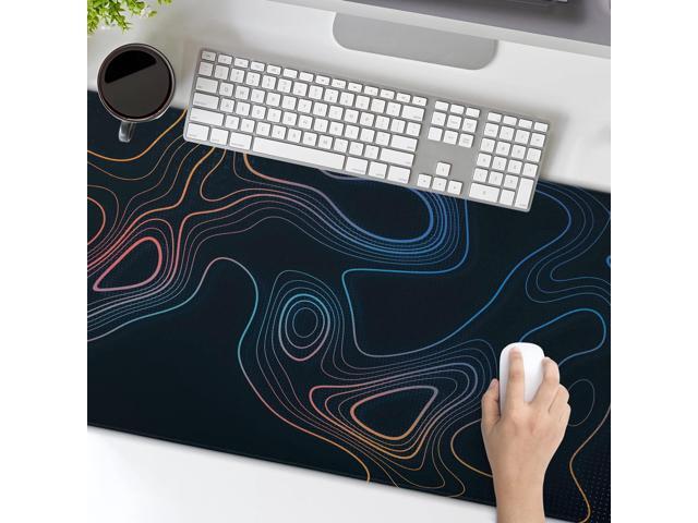 KEHIPI Topographic Contour Map XL Mouse Pad 31.5 x 11.8 Inch Gaming Mousepad Extended Large Mousepad with Nonslip Rubber Base Stitched Edges Laptop...