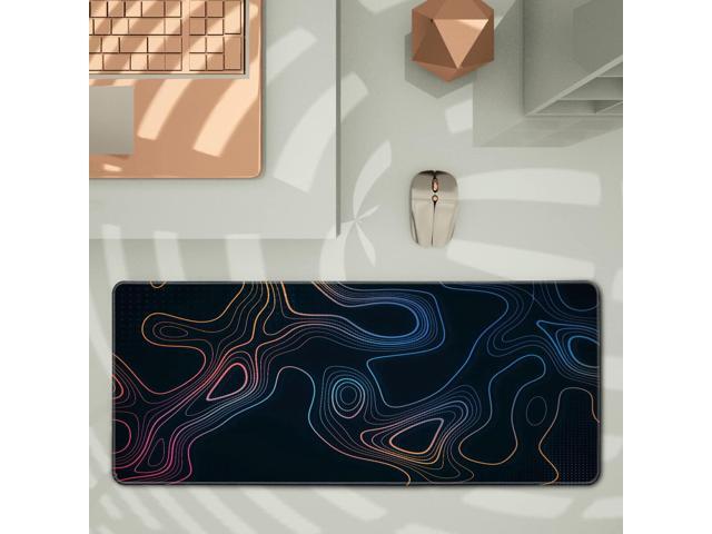 KEHIPI Topographic Contour Map XL Mouse Pad 31.5 x 11.8 Inch Gaming Mousepad Extended Large Mousepad with Nonslip Rubber Base Stitched Edges Laptop...