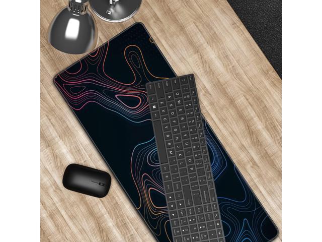 KEHIPI Topographic Contour Map XL Mouse Pad 31.5 x 11.8 Inch Gaming Mousepad Extended Large Mousepad with Nonslip Rubber Base Stitched Edges Laptop...