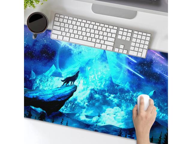 KEHIPI Gaming Mouse Pad Anime Mousepad Large Extended Wolves Gaming Mouse Mat with Stitched Edges Wolf Office Decor with Non-Slip Rubber Base Desk...