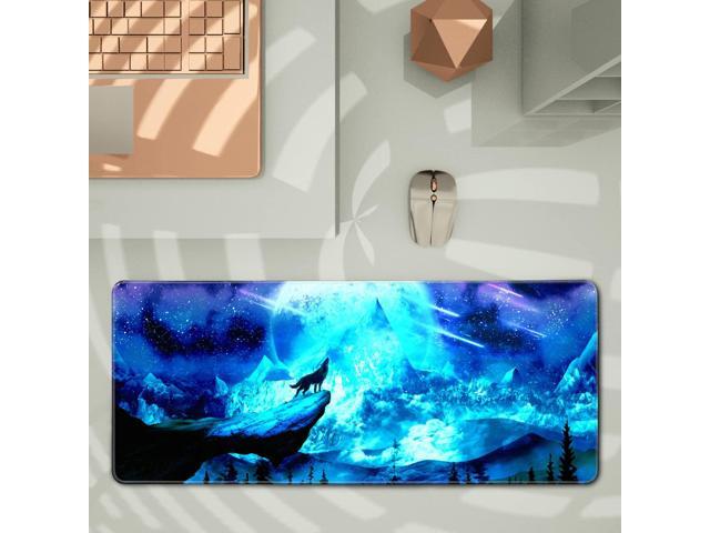 KEHIPI Gaming Mouse Pad Anime Mousepad Large Extended Wolves Gaming Mouse Mat with Stitched Edges Wolf Office Decor with Non-Slip Rubber Base Desk...