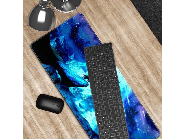 KEHIPI Gaming Mouse Pad Anime Mousepad Large Extended Wolves Gaming Mouse Mat with Stitched Edges Wolf Office Decor with Non-Slip Rubber Base Desk...