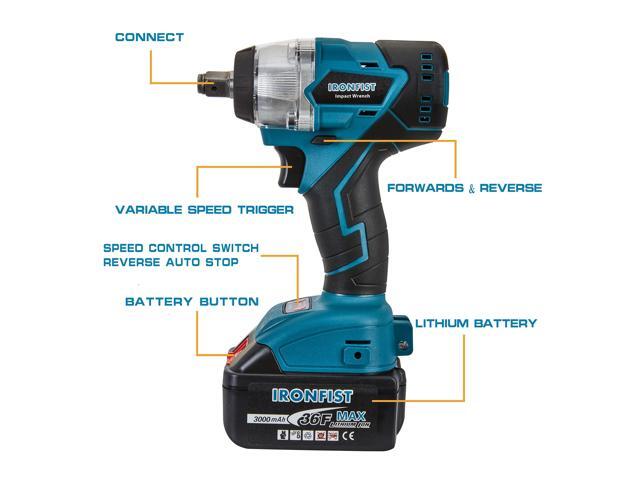 KEHIPI Cordless Impact Wrench, Electric Power Impact Screwdriver with 21V Lithium Battery Brushless Motor with 420Nm Torque