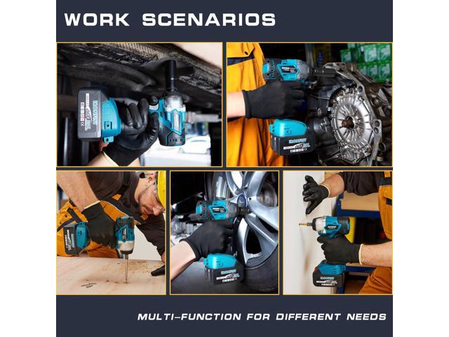 KEHIPI Cordless Impact Wrench, Electric Power Impact Screwdriver with 21V Lithium Battery Brushless Motor with 420Nm Torque