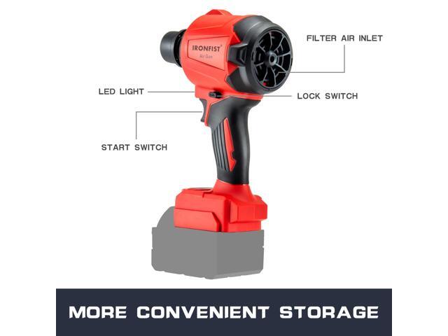 KEHIPI Cordless Dust Blower Compatible with Milwaukee M18 Battery, Brushless Motor Leaf Air Duster & Vacuuming Gun (Battery Not Included)