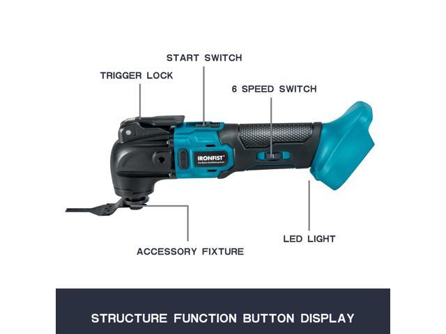 KEHIPI Cordless Oscillating Tool, 18V Brushless Motor 6 Speed Quick Change Blades, Multi Tool for Cutting Wood, Scraping, Sanding, Compatible with...