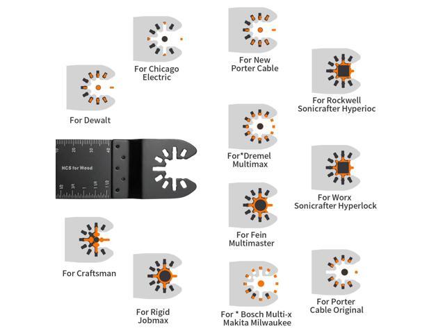KEHIPI 50Pcs Oscillating Tool Blades Professional Universal Oscillating Saw Blades Wood Multitool Blades Compatible with Dewalt, Milwaukee, Ryobi,...