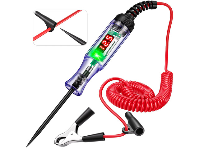 KEHIPI Test Light Automotive 5-90V Digital LED Circuit Tester with Voltage Display, Auto Bidirectional Voltage Tester, Electric Test Pen with...