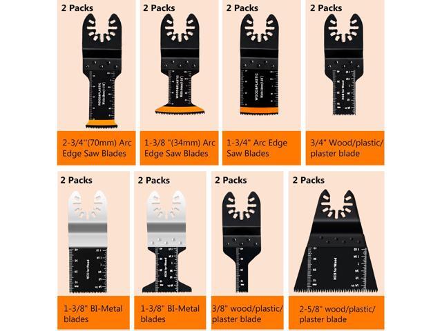 KEHIPI 86 Pack Oscillating Saw Blades with Case, Arc Edge Multitool Blades, Oscillating Tool Blade, Bi-Metal for Wood/Metal/Plastic Kits Fit for...