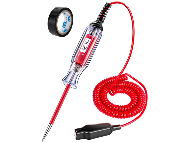 KEHIPI Heavy Duty 3-48V Automotive Circuit Tester with Backlit Digital LCD Voltage Display, DC Test Light with 140 Inch Extended Spring Wire, Car...
