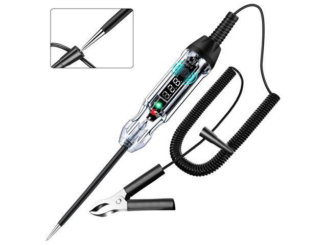 KEHIPI Upgraded Buzzer Automotive Test Light, DC 3-72V Heavy Duty Digital LED Circuit Tester with Voltmeter & Dual Color Polarity Indicate Light,...