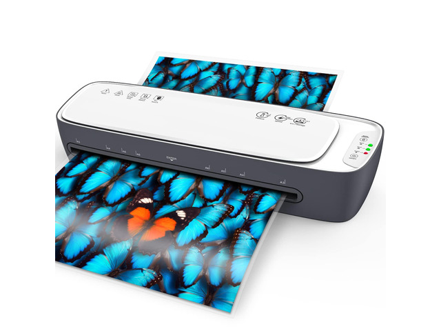 13-Inch Thermal & Cold Laminator Machine 11x17 with Laminating Sheets White, 9-in-1 Desktop Laminate Machine kit, 60s Warm-Up, NTC Control,...