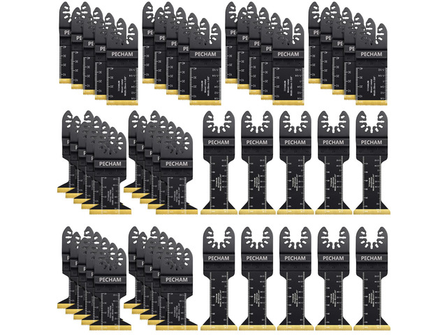 50PCS Titanium Oscillating Tool Blades, Universal Oscillating Multitool Blades Metal Cutting Quick Release for Hard Material Metal Nails Wood...