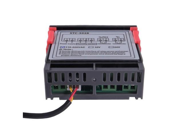 KEHIPI STC-3028 AC 110-220V 10A Digital Temperature Controller Dual Display Thermostat Thermoregulator Heating Cooling Switch Digital Hygrometer...