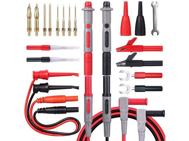 KEHIPI 25-Piece Multimeter Leads Kit, Professional and Upgraded Test Leads Set with Replaceable Gold-Plated Multimeter Probes, Alligator Clips,...