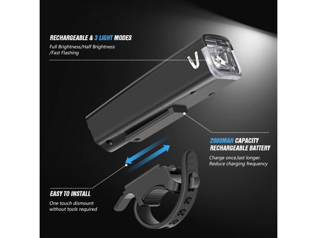 KEHIPI Ultra Bright USB Rechargeable Bike Light Set,Powerful Bicycle Front Headlight and Back Taillight,Easy to Install for Night Riding Fits All...