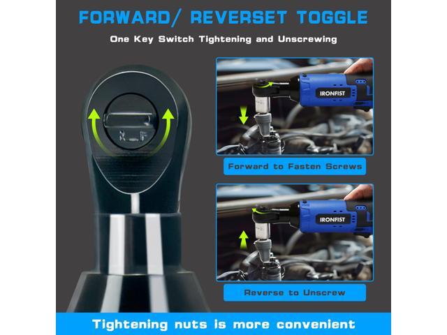 KEHIPI Cordless Electric Ratchet Wrench Set, 3/8' 12V Power Ratchet Driver, 2-Pack Lithium-Ion Batteries, 7 Sockets and Charger