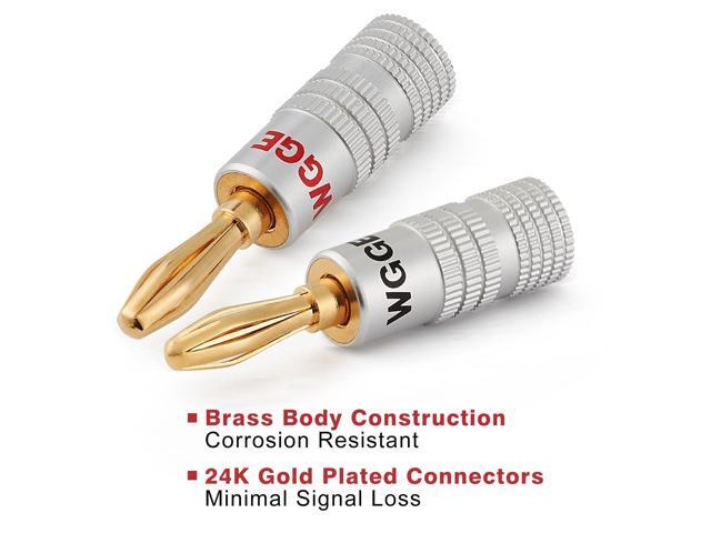KEHIPI WG-009 Banana Plugs Audio Jack Connector, 24k Gold Dual Screw Lock Speaker Connector for Speaker Wire, Wall Plate, Home Theater, Audio/Video...