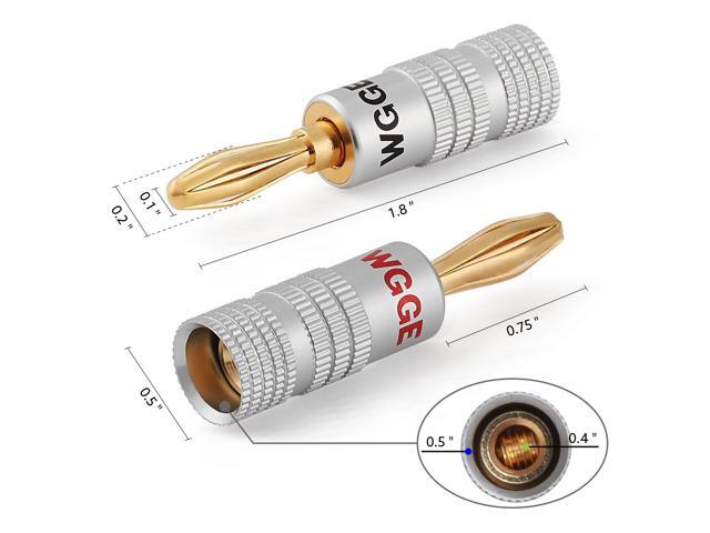 KEHIPI WG-009 Banana Plugs Audio Jack Connector, 24k Gold Dual Screw Lock Speaker Connector for Speaker Wire, Wall Plate, Home Theater, Audio/Video...