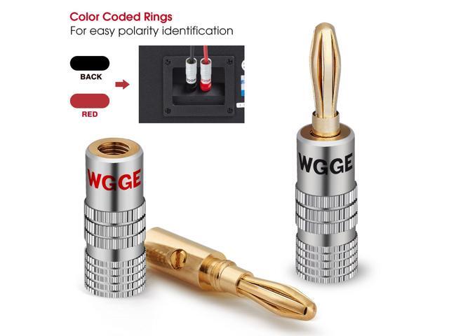 KEHIPI WG-009 Banana Plugs Audio Jack Connector, 24k Gold Dual Screw Lock Speaker Connector for Speaker Wire, Wall Plate, Home Theater, Audio/Video...