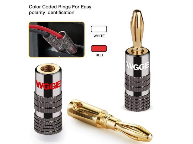 KEHIPI WG-029 Banana Plugs Audio Jack Connector, 24k Gold Dual Screw Lock Speaker Connector for Speaker Wire, Wall Plate, Home Theater, Audio/Video...