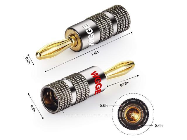 KEHIPI WG-029 Banana Plugs Audio Jack Connector, 24k Gold Dual Screw Lock Speaker Connector for Speaker Wire, Wall Plate, Home Theater, Audio/Video...