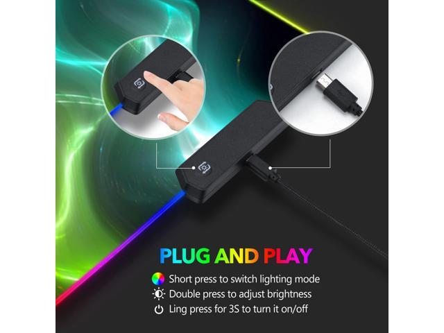 KEHIPI Large Gaming Mouse Pad RGB, Keyboard Led Mousepad Extended 35.4 x 15.8 inch Non-Slip Rubber Base with 14 Lighting Modes, Big Desk Mat...