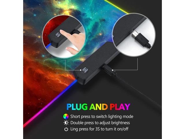KEHIPI Large RGB Gaming Mouse Pad, Keyboard Mousepad Led Extended 35.4 x 15.8 inch Non-Slip Rubber Base with 14 Lighting Modes, Big Desk Mat...