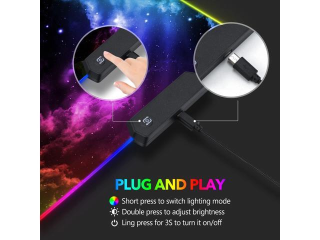 KEHIPI Large RGB Gaming Mouse Pad, Keyboard Mousepad Led Extended 35.4 x 15.8 inch Non-Slip Rubber Base with 14 Lighting Modes, Big Desk Mat...