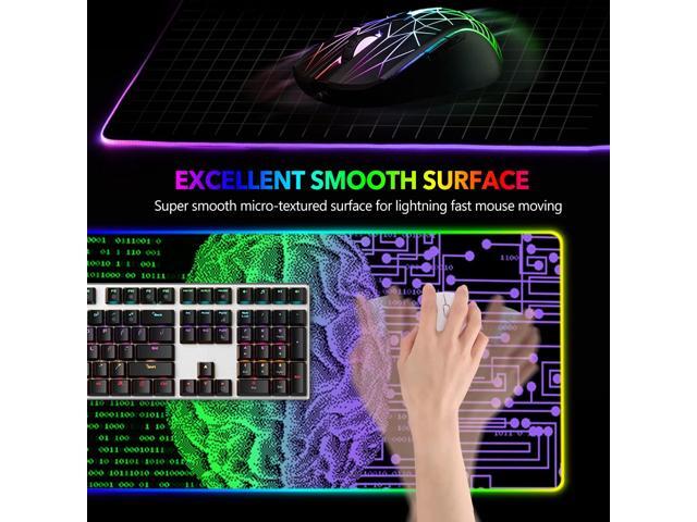 KEHIPI Large Gaming Mouse Pad RGB, Keyboard Led Mousepad Extended 35.4 x 15.8 inch Non-Slip Rubber Base with 14 Lighting Modes, Big Desk Mat...
