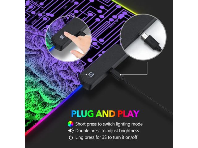 KEHIPI Large Gaming Mouse Pad RGB, Keyboard Led Mousepad Extended 35.4 x 15.8 inch Non-Slip Rubber Base with 14 Lighting Modes, Big Desk Mat...