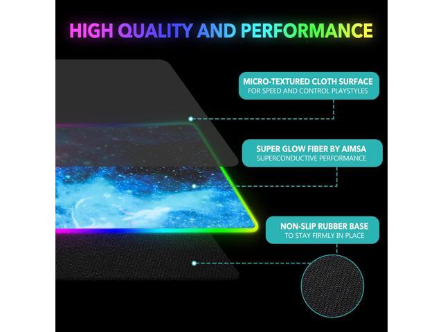 KEHIPI RGB Gaming Mouse Pad Extended, Large Led Mousepads Non-Slip Rubber Base with 14 Lighting Modes, Computer Keyboard Mat Soft Desk pad...