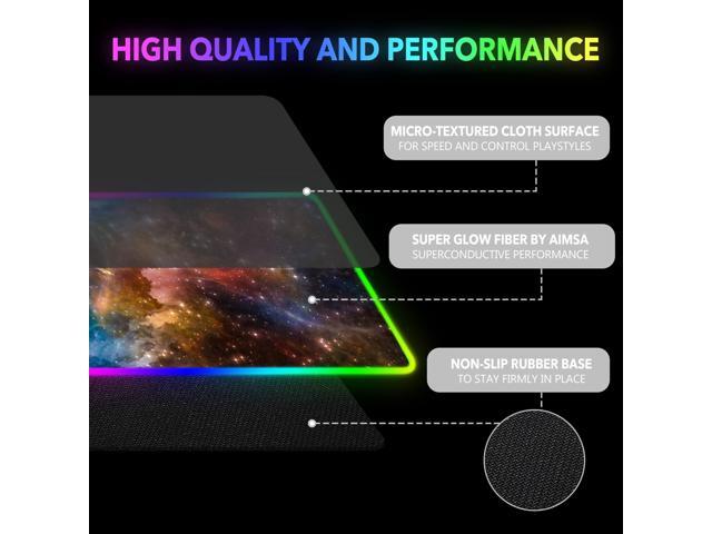 KEHIPI Large Gaming Mouse Pad RGB, Keyboard Led Mousepad Extended 35.4 x 15.8 inch Non-Slip Rubber Base with 14 Lighting Modes Desk Mat, Colorful...