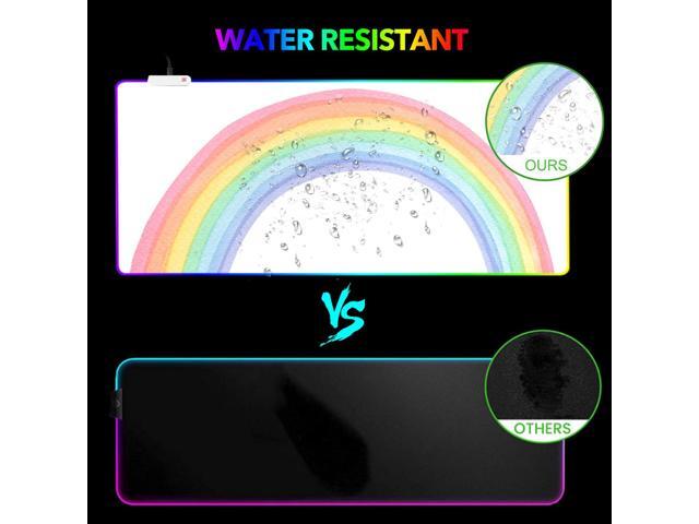 KEHIPI RGB Gaming Mouse Pad Large, Keyboard Mousepad Led Extended 35.4 x 15.8 inch Non-Slip Rubber Base with 14 Lighting Modes, Big Desk Mat...